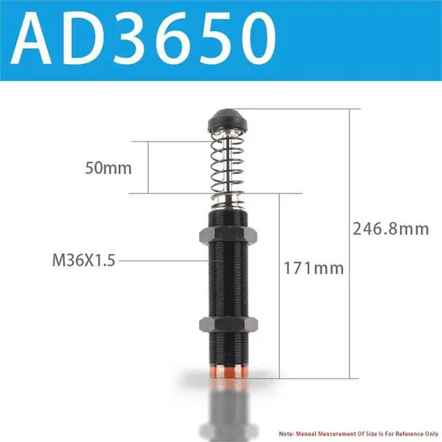 Alt view image 2 of 7 - AD Type AD1412/1416/2016/ 2020/2030/2540/3650/4250 Pneumatic Shock Absorber Air Cylinder Damper Oil Pressure Hydraulic Buffer(AD3650)