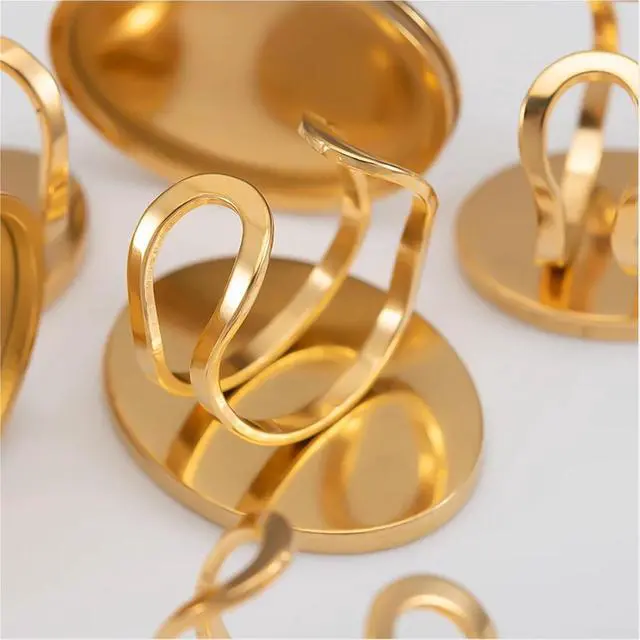 Alt view image 5 of 7 - Ring Blanks 32pcs Stainless Steel Oval Ring 18-25mm Blank Cabochon Trayer Open Craft Bases for Bezel Jewelry Making DIY(Oval-Steel-18x25mm)