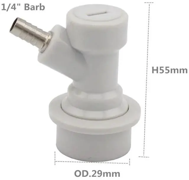 Alt view image 3 of 4 - Home Brewing Cornelius Type Ball Lock Disconnect Beer Corny Keg Connector Liquid Gas for Homebrew Ball Lock Keg Dispenser Brewing Accessories(Gas Barb)