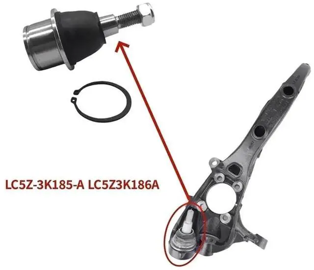Alt view image 5 of 6 - Compatible For Lincoln Aviator 2020-Front Steering Knuckle Ball Joint LC5Z-3K185-A/LC5Z3K186A Front Wheel Suspension Component