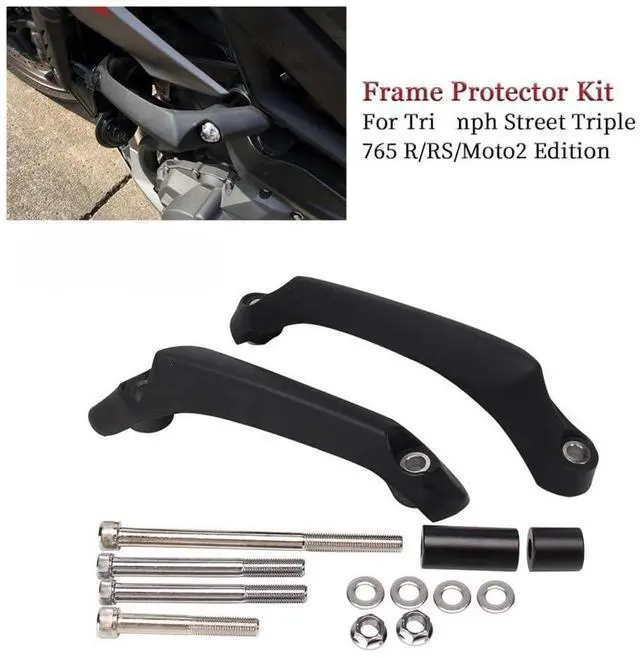 Alt view image 2 of 6 - Frame Sliders Frame Slider Kit Falling Crash Protector Cover for Triumph Street Triple R/RS/S Triple 765 R/RS/ Moto2 Motorcycle Fairing Guard