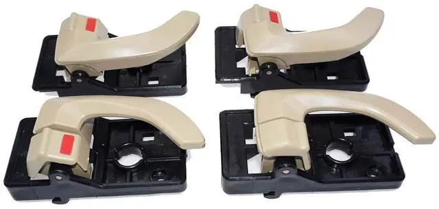 Alt view image 2 of 6 - 4Pcs Beige Inside Door Handle Beige Left & Right LH RH for 2005-2009 Hyundai Tucson 82610-2E000,82620-2E000