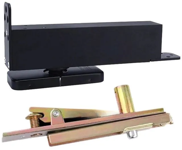 Main image of Heavy Door Pivot Hinges Invisible Hidden Hydraulic Buffer Door Hinges Swing Floor Hinge Install Up and Down(Black)