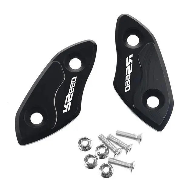 Alt view image 2 of 4 - Hole Plugs Motorcycle Modification Rearview Mirror Windshield Hole Cap Driven Eliminators Cover for Aprilia RS 660 RS660 2021 2022(Black)
