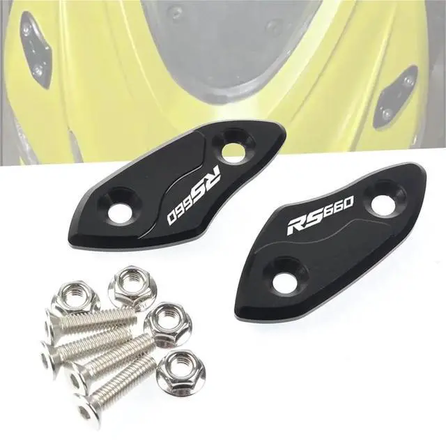Alt view image 4 of 4 - Hole Plugs Motorcycle Modification Rearview Mirror Windshield Hole Cap Driven Eliminators Cover for Aprilia RS 660 RS660 2021 2022(Black)