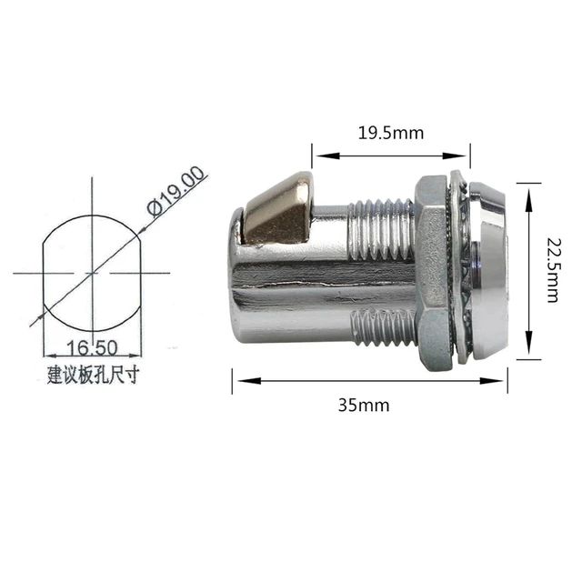 Alt view image 4 of 4 - JK522 Zinc Alloy Elevator Spare Parts Lift Door Slam Lock with CH751 Keys for Control Cabinet 1Pcs