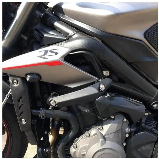 Alt view image 4 of 6 - Frame Sliders Frame Slider Kit Falling Crash Protector Cover for Triumph Street Triple R/RS/S Triple 765 R/RS/ Moto2 Motorcycle Fairing Guard