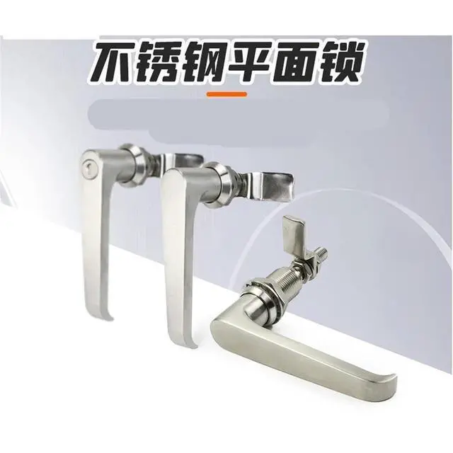 Alt view image 4 of 7 - Outdoor Electrical Control Cabinet Door Stainless Steel Handle Lock Mechanical Equipment Pull Handle Lock 1Pcs(324-2)