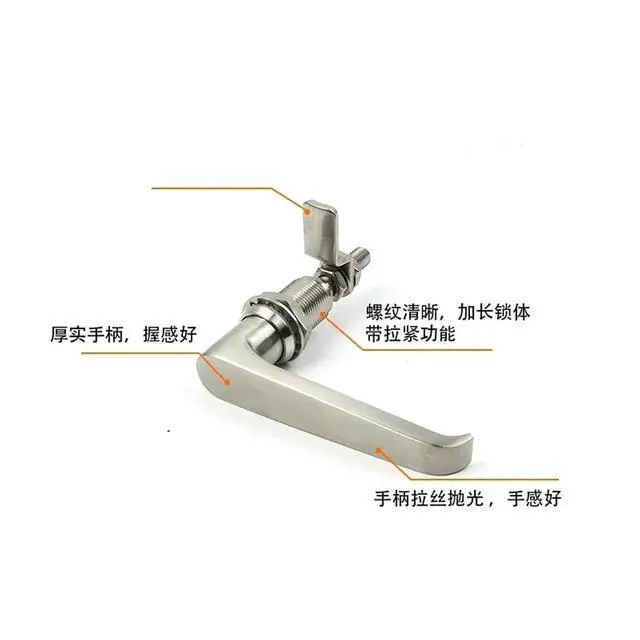 Alt view image 6 of 7 - Outdoor Electrical Control Cabinet Door Stainless Steel Handle Lock Mechanical Equipment Pull Handle Lock 1Pcs(324-2)