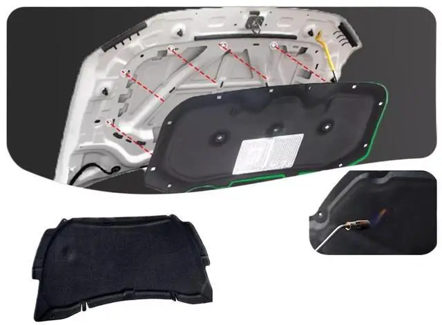 Alt view image 2 of 6 - Compatible for Nissan Altima L34 2019~2025 2020 2021 2022 2023 Car Front Hood Linin Engine Thermal Insulation Soundproof Cotton Accessories