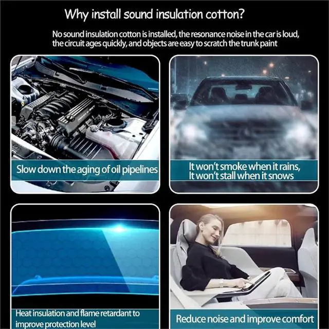 Alt view image 6 of 6 - Compatible for Nissan Altima L34 2019~2025 2020 2021 2022 2023 Car Front Hood Linin Engine Thermal Insulation Soundproof Cotton Accessories