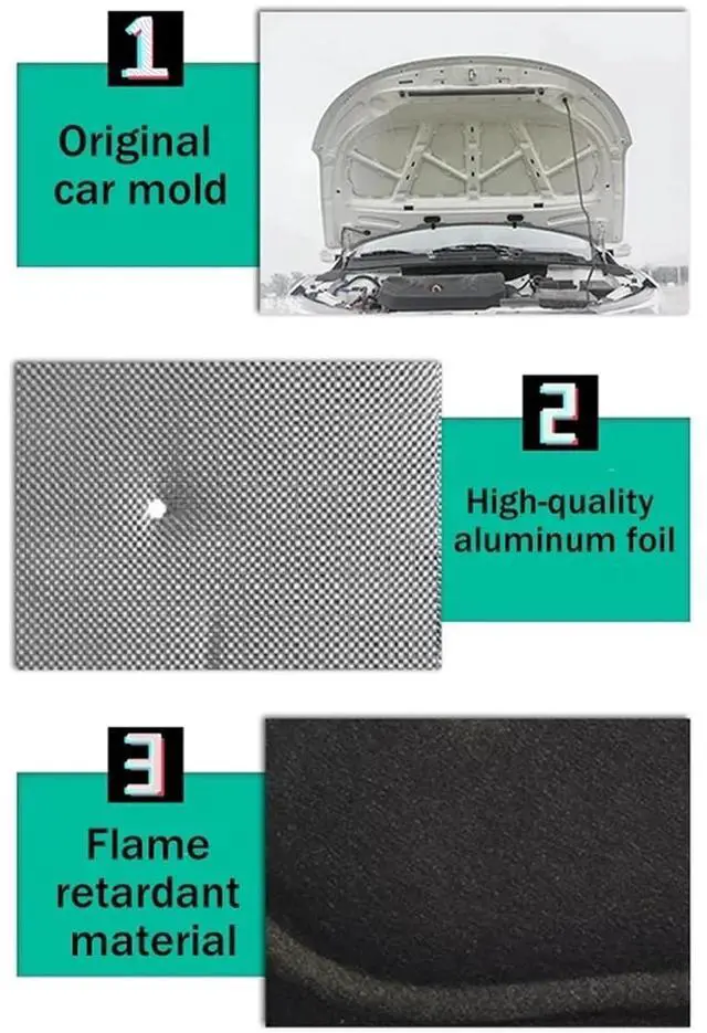 Alt view image 5 of 6 - Compatible for Nissan Altima L34 2019~2025 2020 2021 2022 2023 Car Front Hood Linin Engine Thermal Insulation Soundproof Cotton Accessories