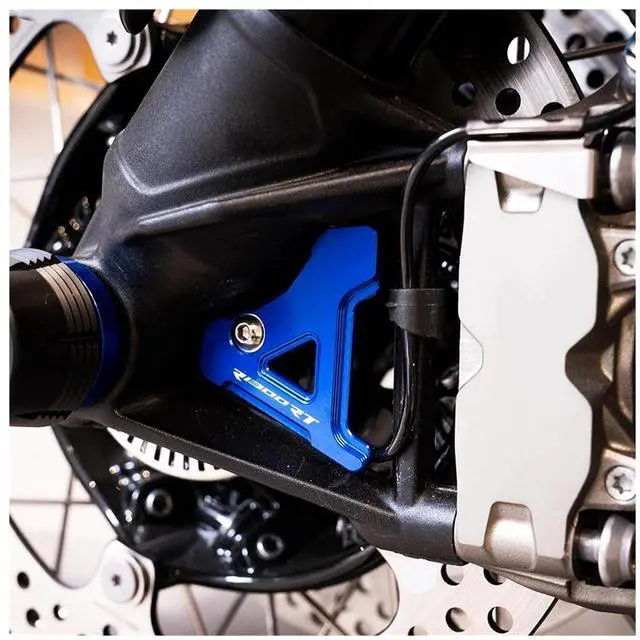 Alt view image 4 of 5 - Compatible with BMW R1300RT R 1300 RT R1300GS Adventure R1300 GSA 2025 Motorcycle Aluminum Front Wheel ABS Sensor Protection Guard Cover(Black-R1300GS)