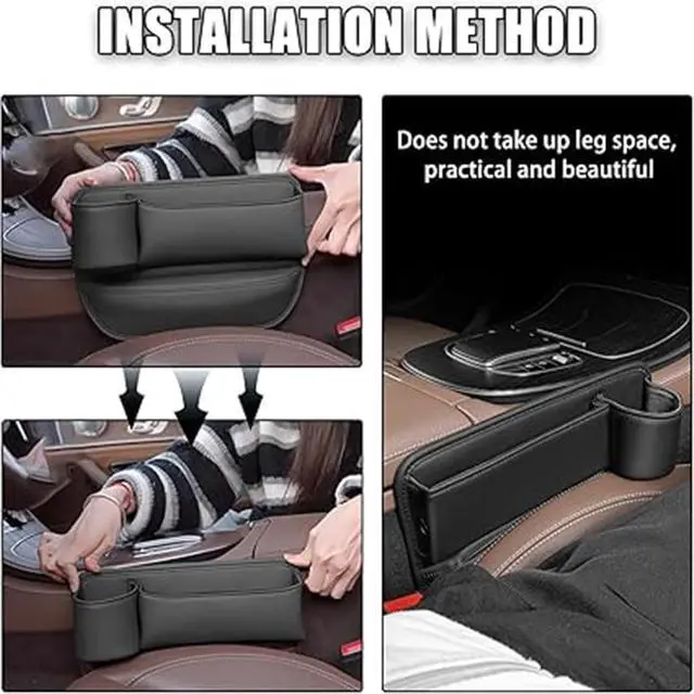 Alt view image 6 of 7 - Car Seats Gap Storage Box for c&hevrolet Malibu 2016-2024 Left-Brown Car Seats Gap Storage Box Multifunctional Wallet Storage Box car Interior with Cup Holder