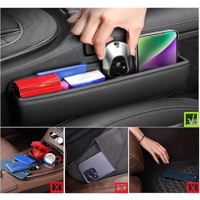 Alt view image 4 of 7 - Car Seats Gap Storage Box for c&hevrolet Malibu 2016-2024 Left-Brown Car Seats Gap Storage Box Multifunctional Wallet Storage Box car Interior with Cup Holder