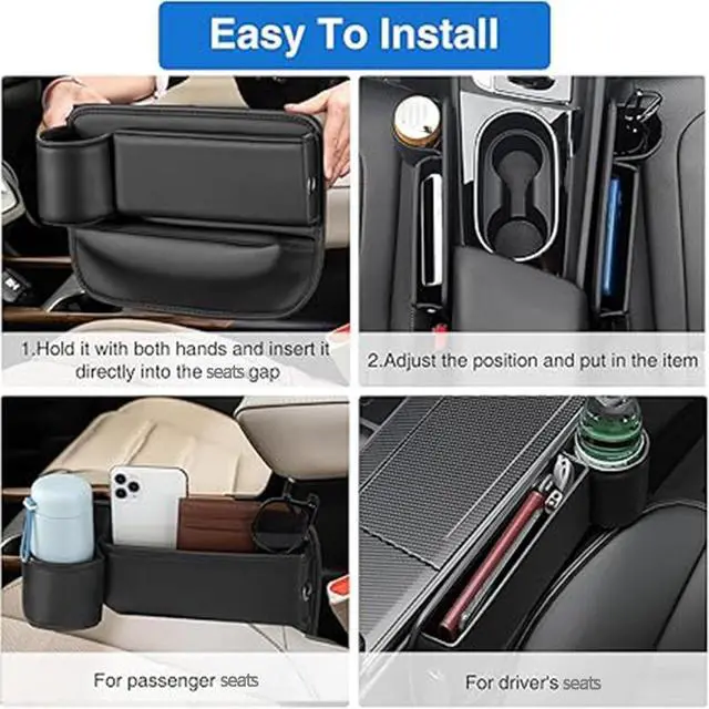 Alt view image 7 of 7 - Car Seats Gap Storage Box for c&hevrolet Malibu 2016-2024 Left-Brown Car Seats Gap Storage Box Multifunctional Wallet Storage Box car Interior with Cup Holder