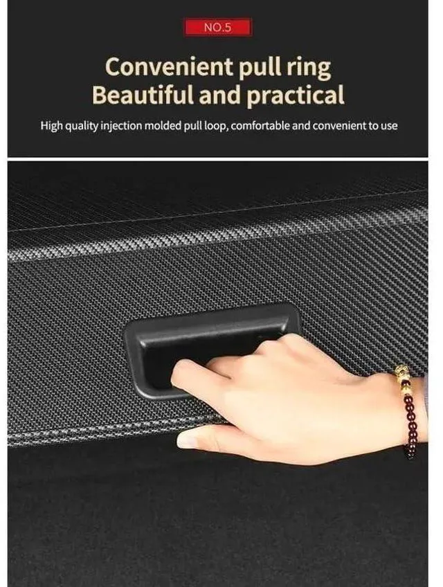 Alt view image 3 of 7 - Car Trunk Storage Covers for BYD Leopard Titanium 3 FangChengBao Tai 2025~2027 Retractable Rack Cargo Shelter Auto Accessories(Carbon Fiber Skin)