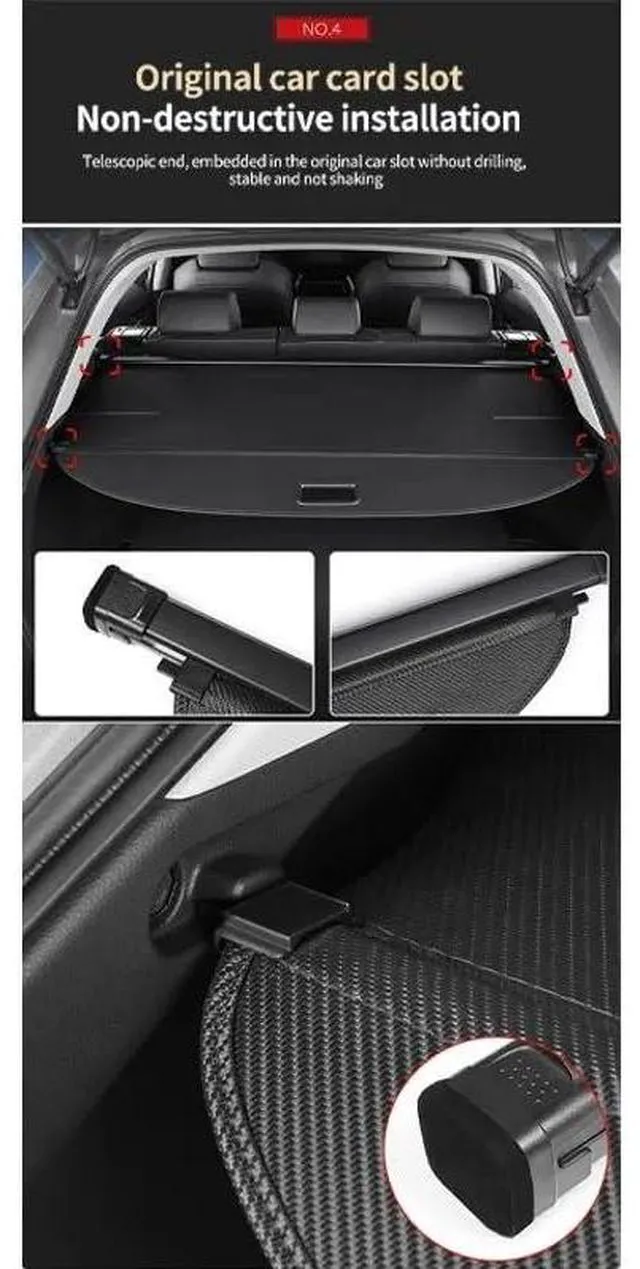 Alt view image 7 of 7 - Car Trunk Storage Covers for BYD Leopard Titanium 3 FangChengBao Tai 2025~2027 Retractable Rack Cargo Shelter Auto Accessories(Carbon Fiber Skin)