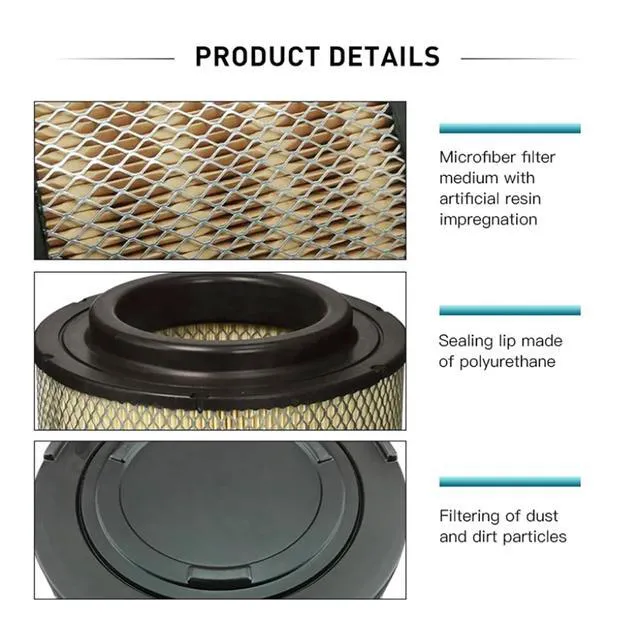 Alt view image 6 of 6 - Car Air Filter Compatible For TOYOTA Hilux/Innova/Fortuner/Hi-Lux Surf Ranger Compatible For Mazda BT50 17801-0C030 17801-0C020 17801-0C010