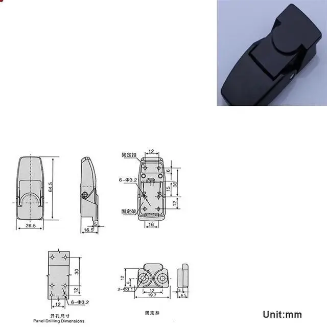 Alt view image 2 of 7 - Cabinet Lock for Sliding Door Mail Box Air Cabinet Eletronic Locker Furniture Drawer JA57 1Pcs(Black Small)