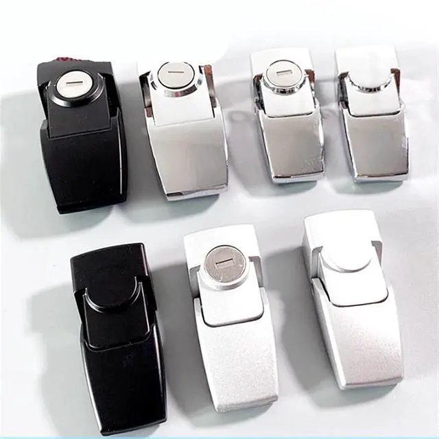 Alt view image 3 of 7 - Cabinet Lock for Sliding Door Mail Box Air Cabinet Eletronic Locker Furniture Drawer JA57 1Pcs(Black Small)