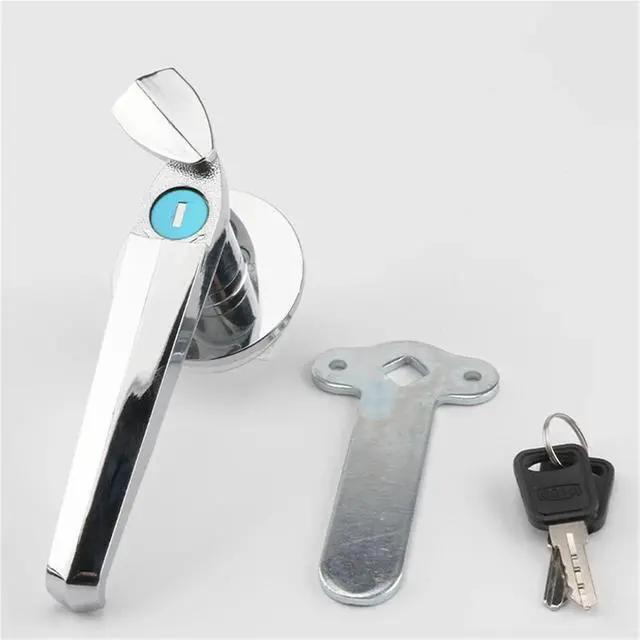 Alt view image 6 of 6 - MS306-1 Stainless Steel Handle Lock Distribution Box Cabinet Door Lock Cabinet Lock Handle Lock Outdoor Door Lock 1Pcs(Blue)