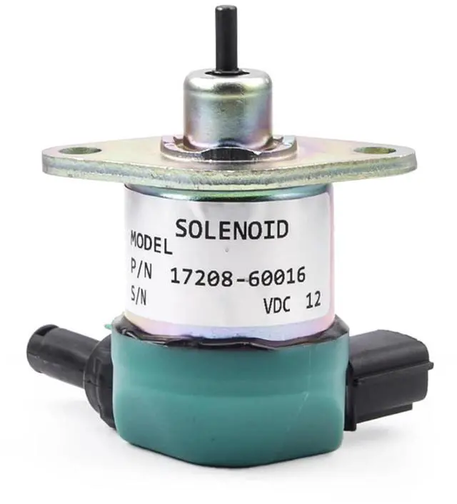 Main image of D1005 D1105 D905 Engine Fuel Shutdown Shut Off Solenoid Valve 17208-60016 17208-60015 Generator Stop Solenoid DC 12v 24v(12V)