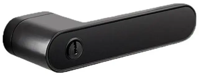 Main image of Modern Minimalist Indoor Magnetic Silent Ecological Door Lock Bedroom Wooden Italian Simple Handle(Matt Black Shiny Black Film)