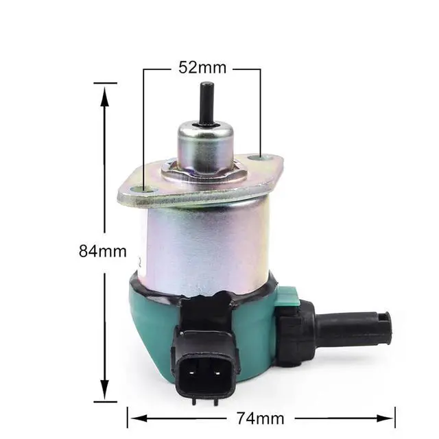 Alt view image 3 of 3 - D1005 D1105 D905 Engine Fuel Shutdown Shut Off Solenoid Valve 17208-60016 17208-60015 Generator Stop Solenoid DC 12v 24v(12V)