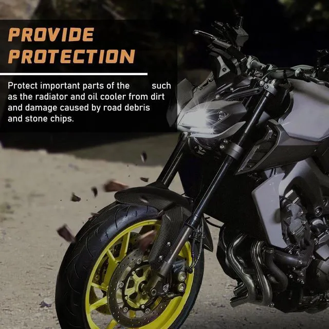 Alt view image 5 of 5 - Wheel Fender Splash Guard for Tracer 900 for MT-09 for MT09 for FZ09 2013 2014 2015 2016 2017 2018 2019 2020 Front Tire Hugger Mudguard Fender Splash Extender(Unpainted)