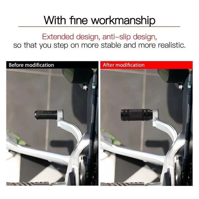 Alt view image 4 of 6 - jininghaibo Motorcycle Gear Shift Lever Pedal Shifter Extended Pad Rear Brake Pedal Compatible With 450SR 450SS 450SRS 450NK 800NK(Silver)