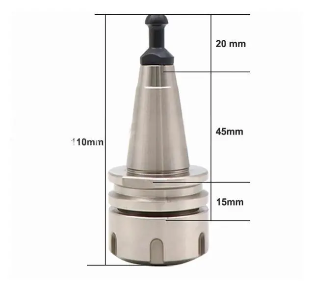 Alt view image 3 of 3 - ISO30 ER32UM 50L Tool Holder CNC Milling ISO30 ER32 50 with Pull Stud G2.5 30000RPM CNC Tool Lathe ATC(2 Pieces)