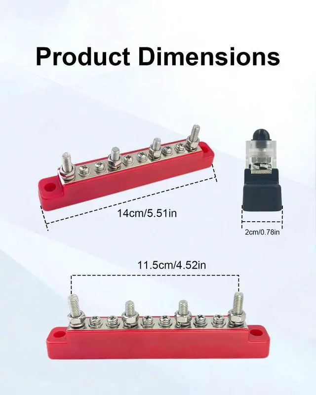 Alt view image 5 of 7 - 2 Pack 150A Bus Bar Power Distribution Block 12-48V