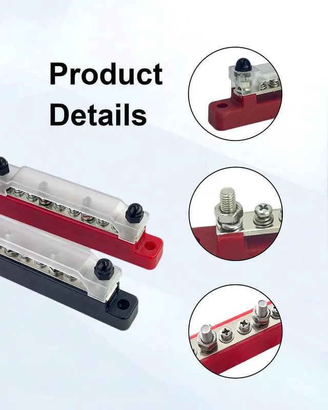Alt view image 6 of 7 - 2 Pack 150A Bus Bar Power Distribution Block 12-48V