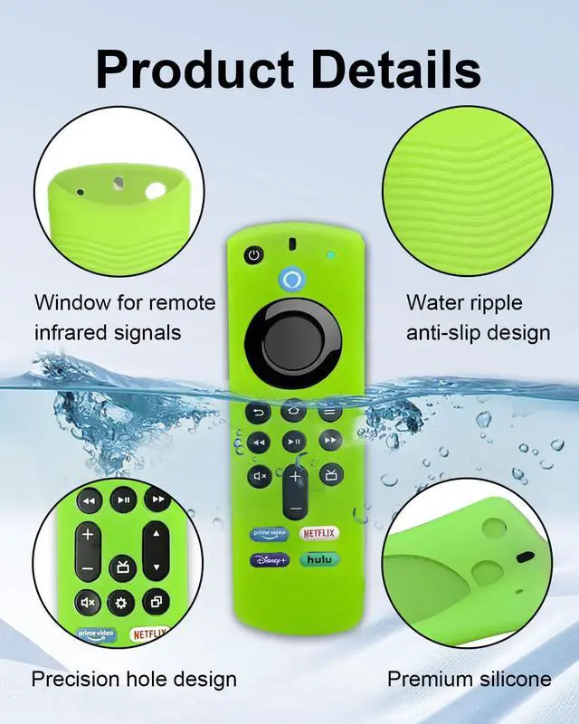 Alt view image 4 of 7 - 2-Pack Silicone Remote Cover for Toshiba/Insignia, Green & Blue