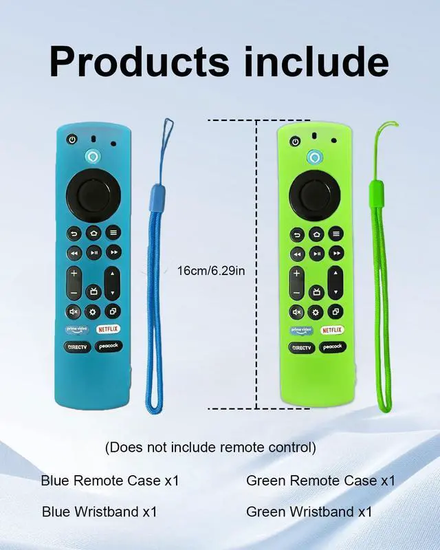 Alt view image 5 of 7 - 2-Pack Silicone Remote Cover for Toshiba/Insignia, Green & Blue