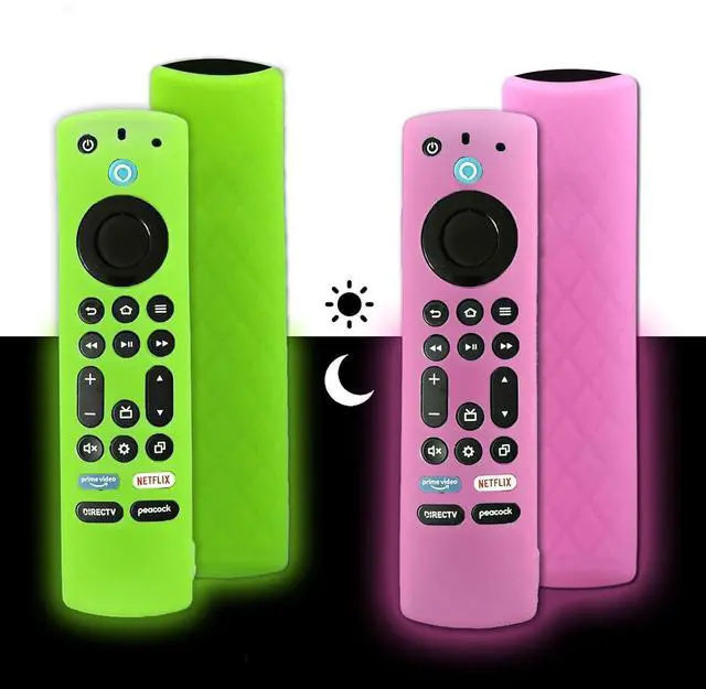 Main image of 2-Pack Silicone Remote Cover for Toshiba/Insignia, Green & Pink