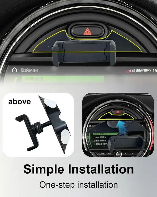 Alt view image 4 of 7 - Dash Aluminum Phone Holder for Mini Cooper F54 to F60 Black