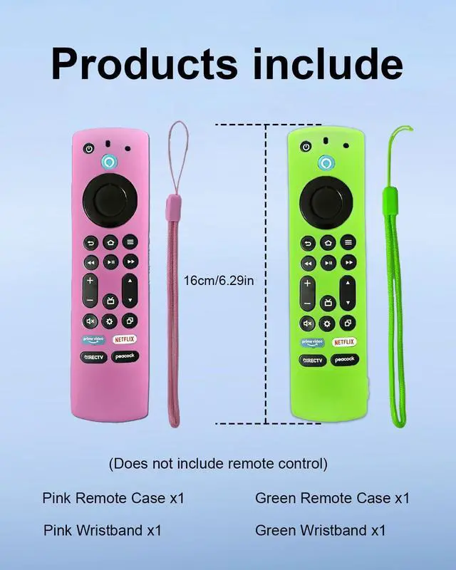 Alt view image 3 of 7 - 2-Pack Silicone Remote Cover for Toshiba/Insignia, Green & Pink
