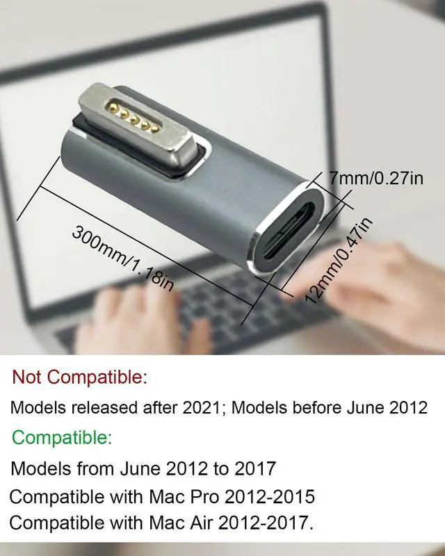 Alt view image 6 of 7 - Magnetic USB C T-Tip Adapter Only for Magsafe 2