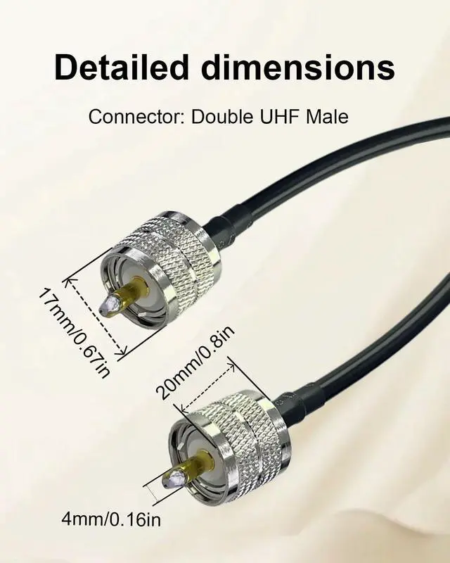 Alt view image 2 of 7 - RG58 Coax Cable UHF Male to Male for HAM Radio, 5M