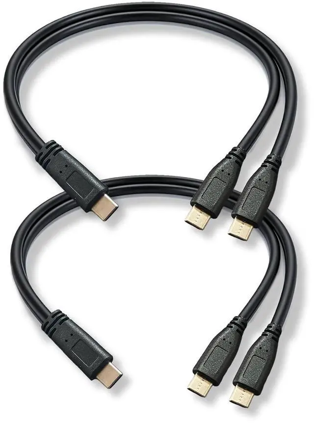 Main image of 2 in 1 Dual Type C Male to C Y Splitter Extension Charging Cable