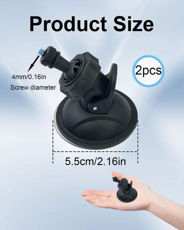 Alt view image 3 of 7 - 2PCS Dash Cam Suction Cup Mount Bracket, Black