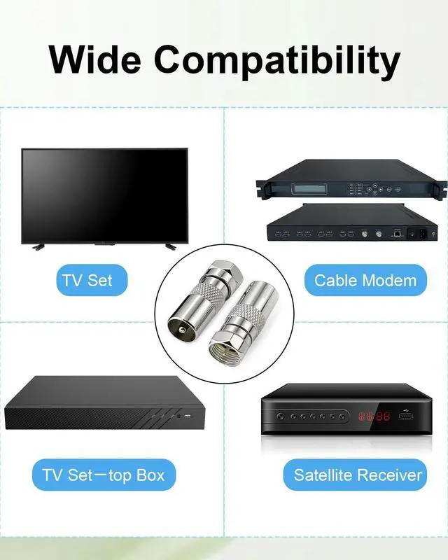 Alt view image 7 of 7 - 2Pcs F to TV Adapter, F Male to TV Female/Male Kits