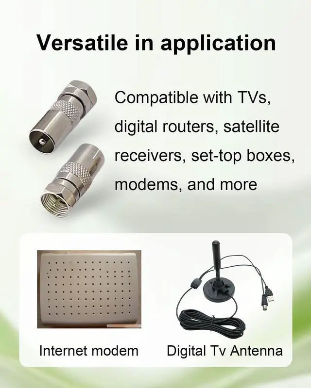 Alt view image 5 of 7 - 2Pcs F to TV Adapter, F Male to TV Female/Male Kits