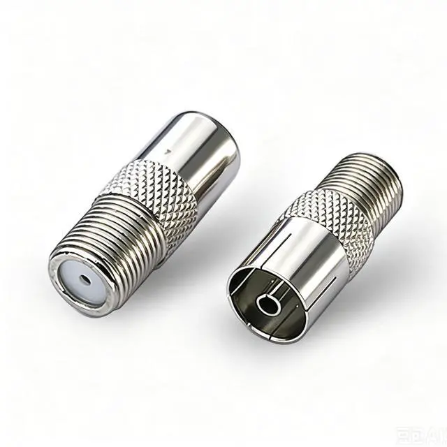Main image of 2-Pack F to TV PAL Coax Adapter, Male Female Connector Kit