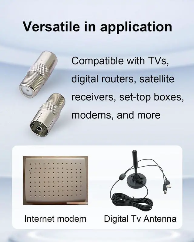 Alt view image 3 of 7 - 2-Pack F to TV PAL Coax Adapter, Male Female Connector Kit