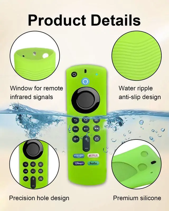 Alt view image 4 of 7 - 2-Pack Glow in Dark Remote Cover for Fire TV Stick 3rd Gen/4K Max
