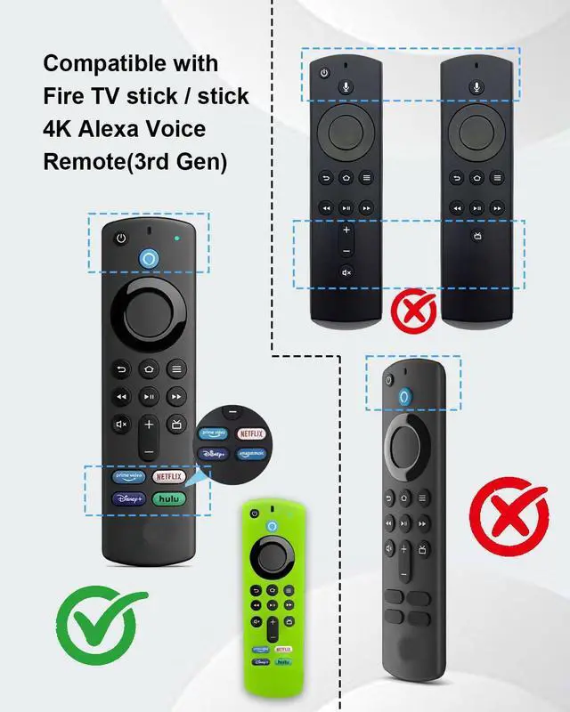 Alt view image 2 of 7 - 2-Pack Glowing Silicone Remote Cover for Fire TV Stick 3rd Gen