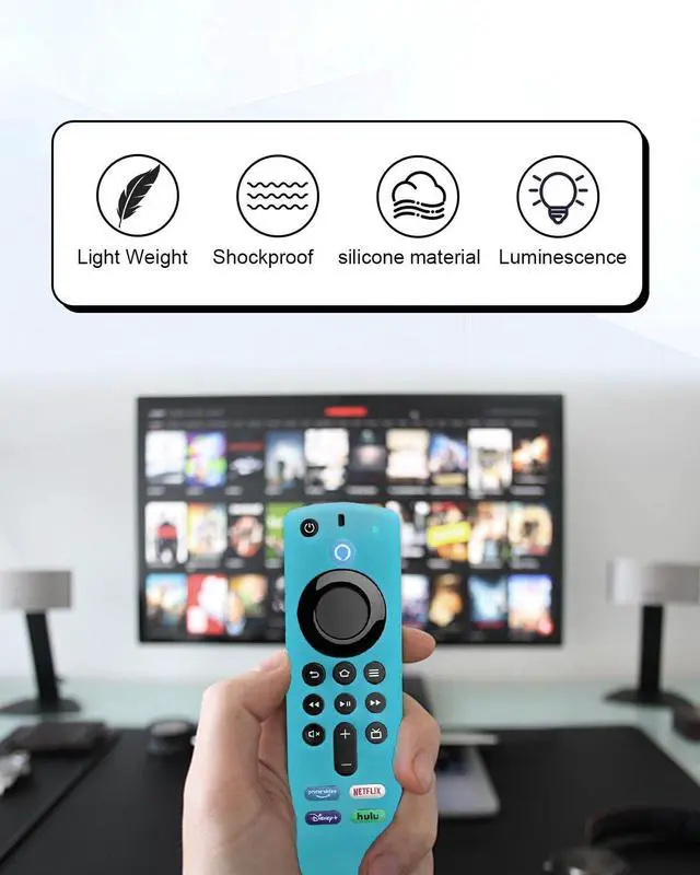 Alt view image 5 of 7 - 2-Pack Glowing Silicone Remote Cover for Fire TV Stick 3rd Gen
